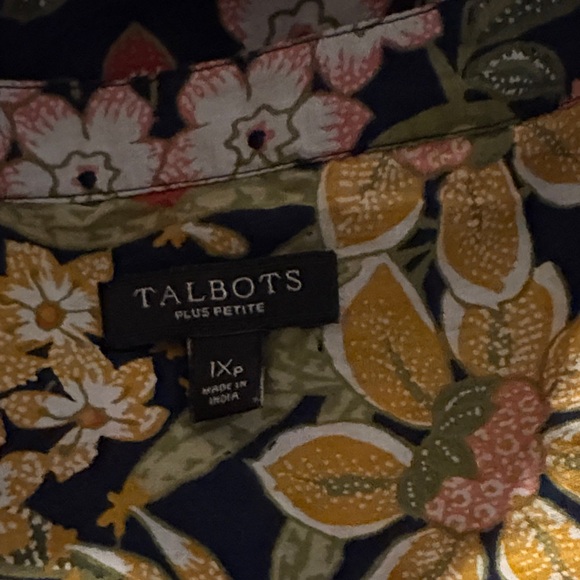 Talbots Floral Blouse - Black, Yellow, Pink - Picture 2 of 10